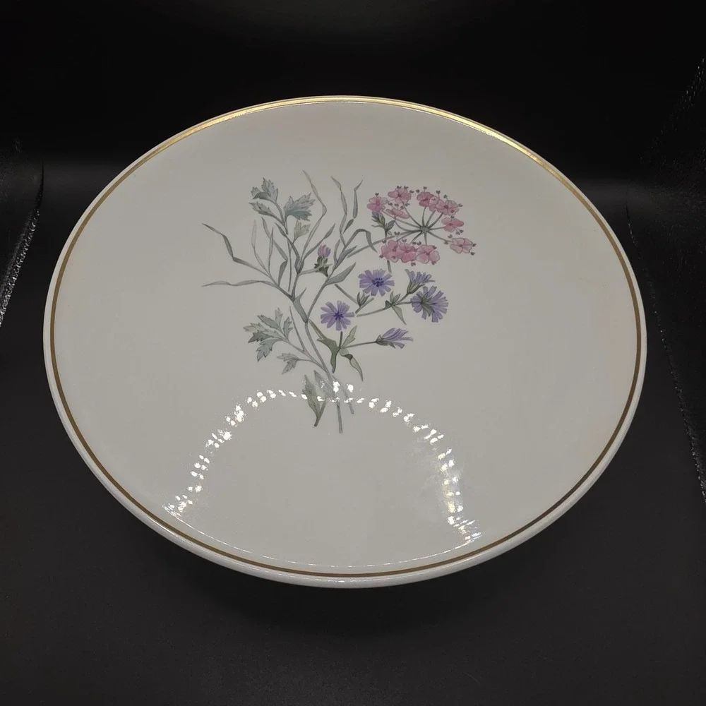 Vintage Richard Ginori Italian‎ Primavera 9 in Pedestal Cake Stand Floral  Italy